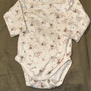Floral Long Sleeve Baby Onesie
